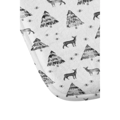 Little Arrow Design Co Winter Deer Watercolor Christmas Memory Foam Bath Mat Black/White - Deny Designs - Image 2