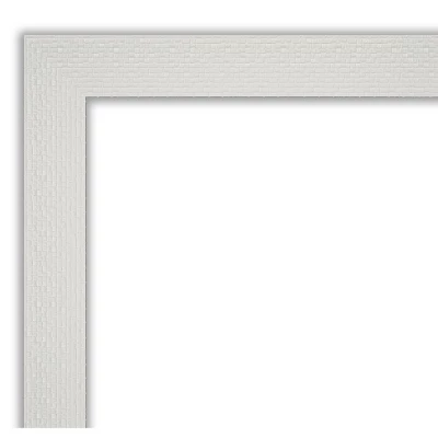 33" X 27" Non-Beveled Mosaic Bathroom Wall Mirror White - Amanti Art - Image 2
