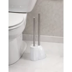 Toilet Brush With Holder And Plunger Set White - IDESIGN