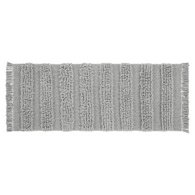 60"x24" Home Savannah Fringe Striped Bath Rug Runner Gray - VCNY - Image 2