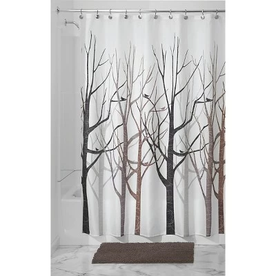 Forest Shower Curtains White/Brown - IDESIGN
