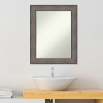 Amanti Art Country Barnwood Petite Bevel Wood Bathroom Wall Mirror 29 X 23 In. - Image 4