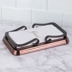 MDesign Metal Guest Disposable Paper Hand Towel Storage