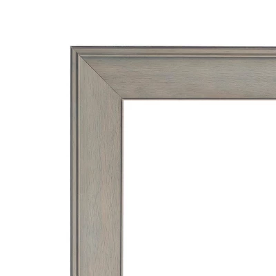 Amanti Art Greywash Petite Bevel Wood Bathroom Wall Mirror 27.5 X 21.5 In.