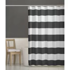 Porter Striped Shower Curtain Gray - Zenna Home