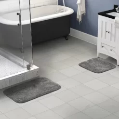 2pc Traditional Nylon Washable Bathroom Rug Set - Garland Rug