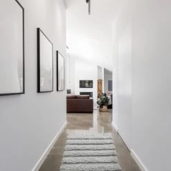 60"x24" Home Savannah Fringe Striped Bath Rug Runner Gray - VCNY