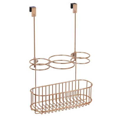 MDesign Over Cabinet Door Hair Care & Styling Tool Storage Basket - Image 4