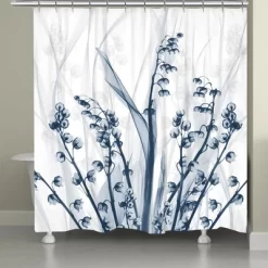 Laural Home Radiant Blue Florals Shower Curtain