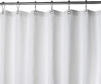 Creative Scents Matte White Waffle Shower Curtain - Image 2