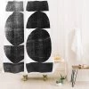 Mid Century Modern Circles Shower Curtain Black/White - Deny Designs