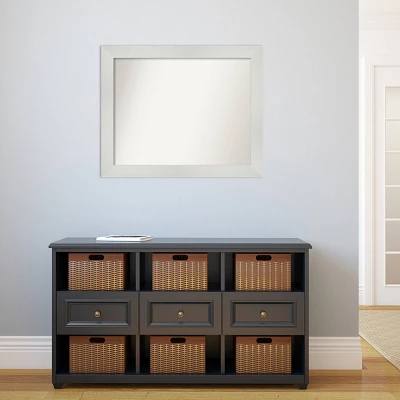 33" X 27" Non-Beveled Mosaic Bathroom Wall Mirror White - Amanti Art - Image 4