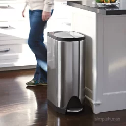 Simplehuman 30L Butterfly Step Trash Can Brushed Stainless Steel