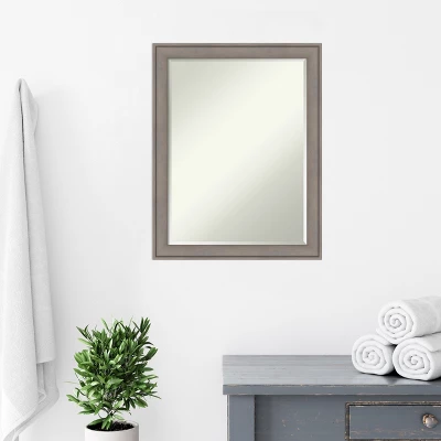 Amanti Art Greywash Petite Bevel Wood Bathroom Wall Mirror 27.5 X 21.5 In. - Image 5