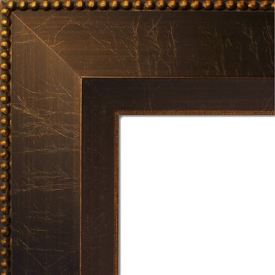 40" X 28" Non-Beveled Signore Bronze Wood Bathroom Wall Mirror - Amanti Art - Image 2