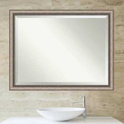 44" X 34" Lyla Ornate Framed Bathroom Vanity Wall Mirror Silver - Amanti Art - Image 3