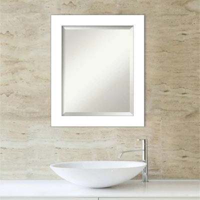 Wedge Framed Bathroom Vanity Wall Mirror White - Amanti Art - Image 5
