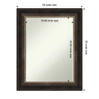 Amanti Art Varied Black Petite Bevel Bathroom Wall Mirror 29.75 X 23.75 In. - Image 3