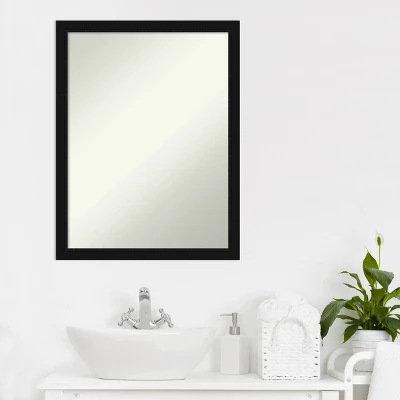 Amanti Art Avon Black Narrow Non-Beveled Bathroom Wall Mirror - Image 4