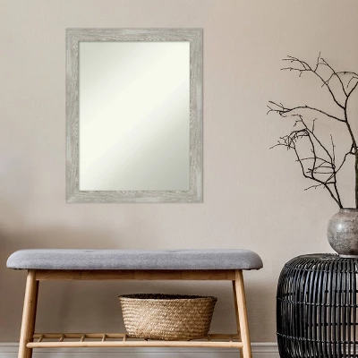 22" X 28" Non-Beveled Dove Narrow Bathroom Wall Mirror Gray Wash - Amanti Art - Image 4