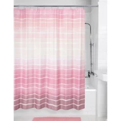 Metallic Ombre Striped Shower Curtain - Allure Home Creations