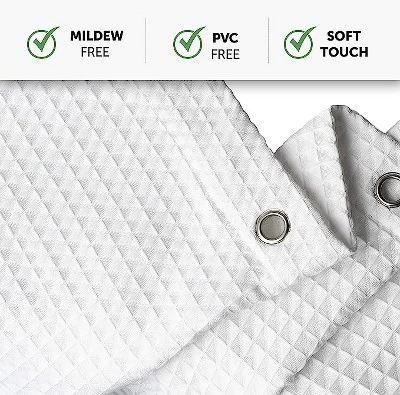 Creative Scents Matte White Waffle Shower Curtain - Image 3