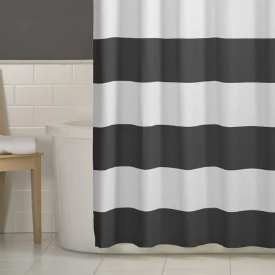 Porter Striped Shower Curtain Gray - Zenna Home - Image 4
