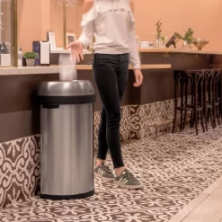 Simplehuman 80L Semi-Round Open Can Heavy-Gauge Brushed Stainless Steel