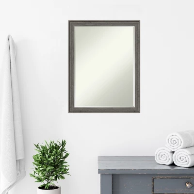 Amanti Art Regis Barnwood Narrow Petite Bevel Wood Bathroom Wall Mirror - Image 4