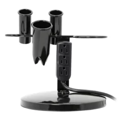 Saloniture Tabletop Blow Dryer, Hair Iron Holder And Appliance Stand With 3 Outlets, Black
