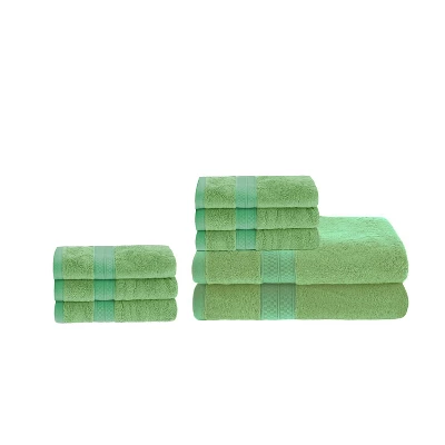 2 Piece Bath Towel And 6 Piece Hand Towel Set, Rayon From Bamboo And Cotton, Plush And Thick, Solid Terry Towels With Dobby Border By Blue Nile Mills - Image 13