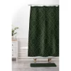 Vintage Pattern Shower Curtain Green - Deny Designs