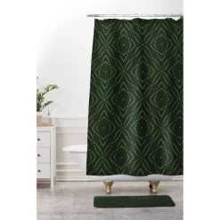 Vintage Pattern Shower Curtain Green - Deny Designs