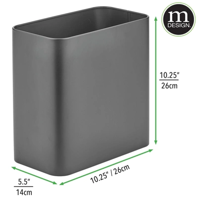 MDesign Small Rectangular Trash Can Wastebasket - Image 2