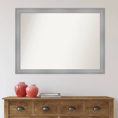 42" X 31" Non-Beveled Flair Bathroom Wall Mirror Polished Nickel - Amanti Art - Image 6