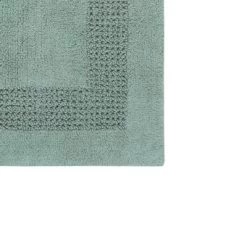 Classic Racetrack Cotton Bath Rug 20" X 30" Sage By Perthshire Platinum Collection