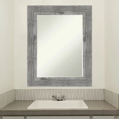 Amanti Art Bridge Petite Bevel Wood Bathroom Wall Mirror - Image 4