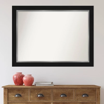 44" X 33" Non-Beveled Eva Bathroom Wall Mirror Black - Amanti Art - Image 6