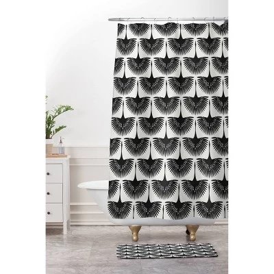 Caroline Okun Majestic Crane Shower Curtain Black - Deny Designs - Image 2